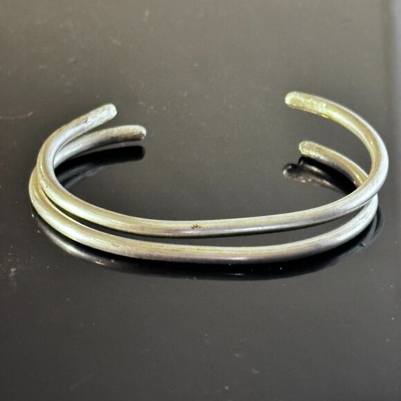 Sterling Silver 925 Cuff Bracelets Handmade Rustic Bangles - Picture 7 of 11